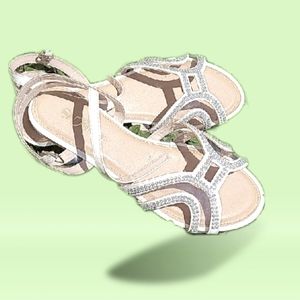 Forever white with rhinestones sandals